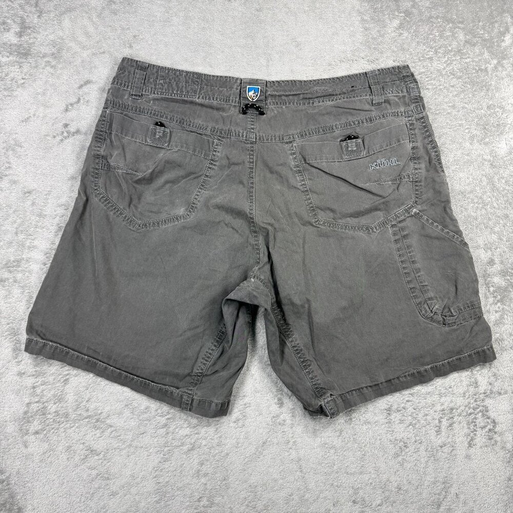 KUHL Hiking Cargo Shorts Mens Vintage Patina Dye Gray Utility Distressed Faded
